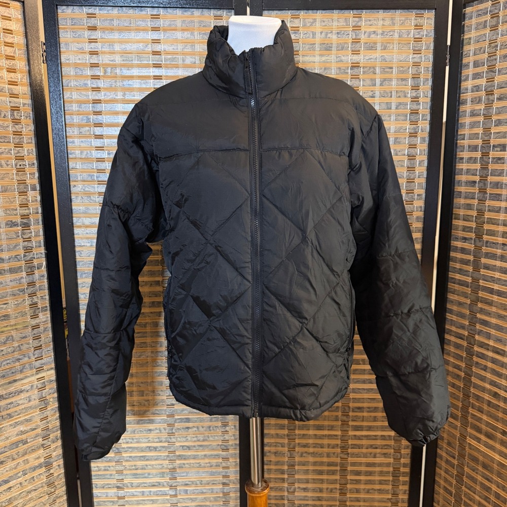 Steve & Barrys Puffer Jacket Mens L Black Double Down Vintage Y2K Quilted Coat